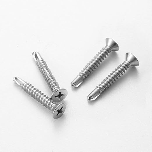 #12 x 3/4" (80 Pack) Flat Head Sheet Metal Screws Self-Tapping Screw Phillips Head Self Drilling Screws, 410 Stainless Steel