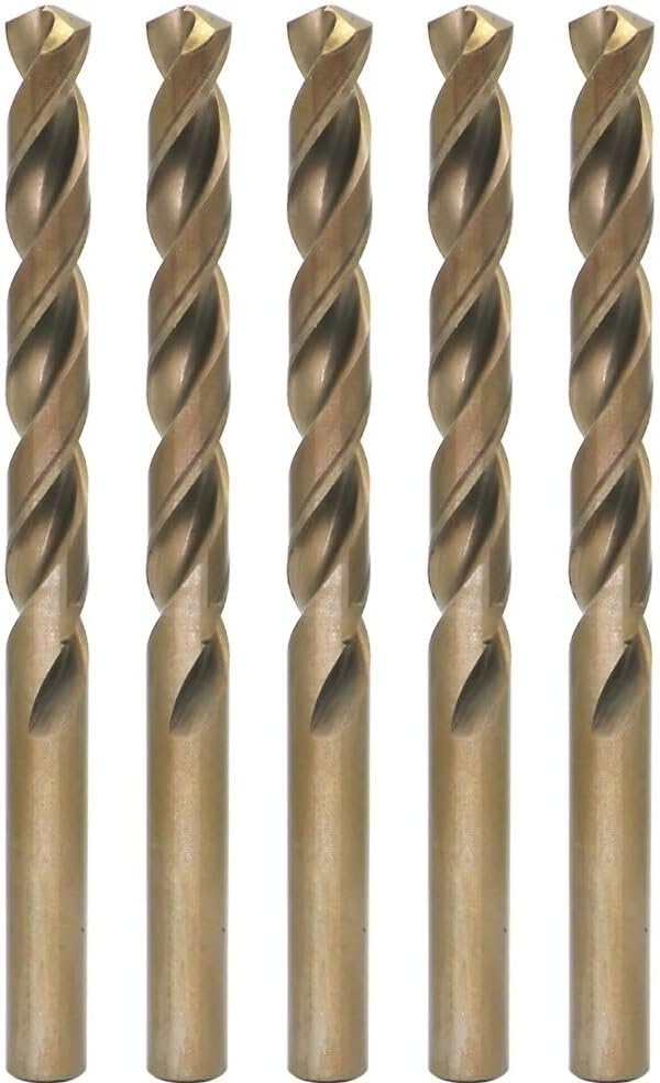 Metric Cobalt Drill Bits 11mm 5PCS, M35 high Speed Steel, high Hardness Straight Shank Drill, Mechanical or Hand Drill for Drilling, Suitable for Stainless Steel, Iron, Copper and Aluminum.