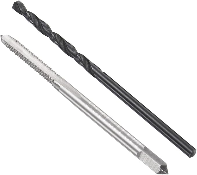 uxcell Metric Tap and Drill Bit Set, M3 x 0.5 Thread Tap & 2.5mm Black Oxide Twist Drill Bit, Straight Flute Tap Tapping Threading Repair Tool Kit