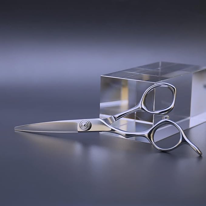 AOLANDUO Left-Handed 5.5-Inch Precision Hair Shears for Barbers & Stylists ??VG10 Steel, CNC Pivot, Ergonomic Offset Handle ??Designed Exclusively for Lefties