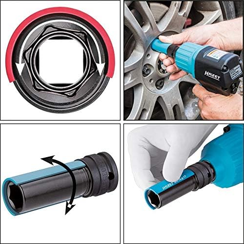 HAZET Impact and Machine Wrench Socket 903SLG-19 I Drive: 1/2 Inch I Width Across Flats: 19mm/0.75 Inches I For Gentle Wheel Mounting and Demounting