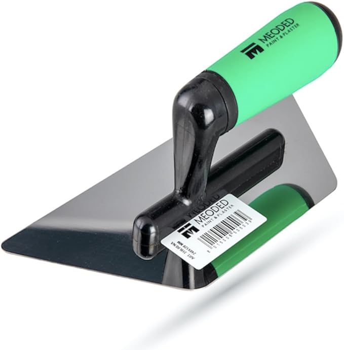 Stainless Steel Plaster Trowel, (9.4x4.7inch) Venetian Plaster Trowel, Plaster Tool, Finishing Tool, Trapezoid 240x120mm, Meoded Paint & Plaster
