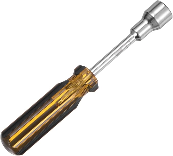HARFINGTON Metric Hex Nut Screwdriver 14mm Carbon Steel Ergonomic PVC Grip Non-Magnetic Socket Wrench Screwdriver Hand Tool for Automotive Maintenance Home Improvement.