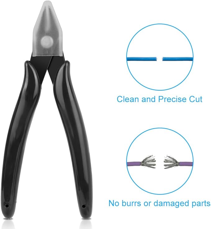 Ainiv Wire Cutters, 2PCS Spring-loaded Side Cutters Flush Cutters, Diagonal Cutters Precision Side Cutters, Diagonal Cutting Pliers in CRV Steel, Heavy Duty Cutting Pliers for Electrical, Homes