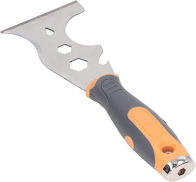 Multifunctional Putty Knife, 16-in-1 ABS Stainless Steel Blade Paint Remover Scraper Tool for Painting Wood Razor Blade Scraper