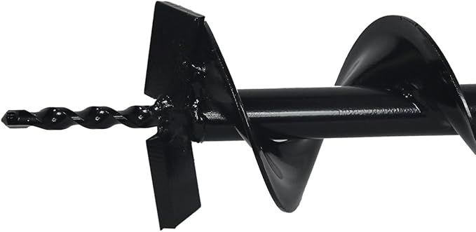 XtremepowerUS 4" Inch Auger Digging Bit for Post Holes Replacement Earth Digger Planting Drill Fence Hole Maker Grass Plant Hole Fit for 3/4" Shaft