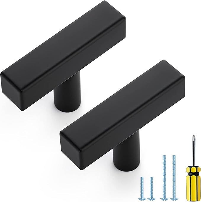 Ravinte Black Cabinet Handles 15 Pack Matte Black Square Cabinet Pulls Kitchen Hardware 2 inch Overall Length Kitchen Drawer Pulls