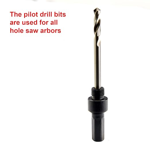 MaxTool 2PCs 1/4" x 3-1/16" Overall Length HSS Pilot Drill BITS STUB Drills Short for holesaw arbors up to 1.5" Cut-Depth; BA02W06R1030P2