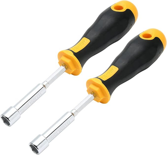 2Pcs 10mm Socket Wrench Screwdrivers High-Carbon Steel Hex Nut Driver for DIY Hand-Making, Repairs