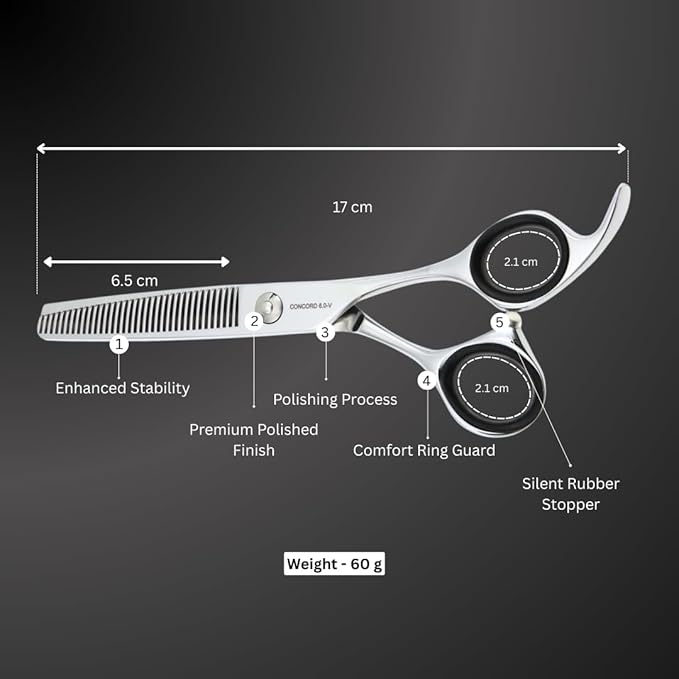 Hair Cutting Scissors for Women and Men ??6.0 440C Japan Stainless Steel Shears with Sword Blade and Tension Adjustment Screw ??Salon and Home Use