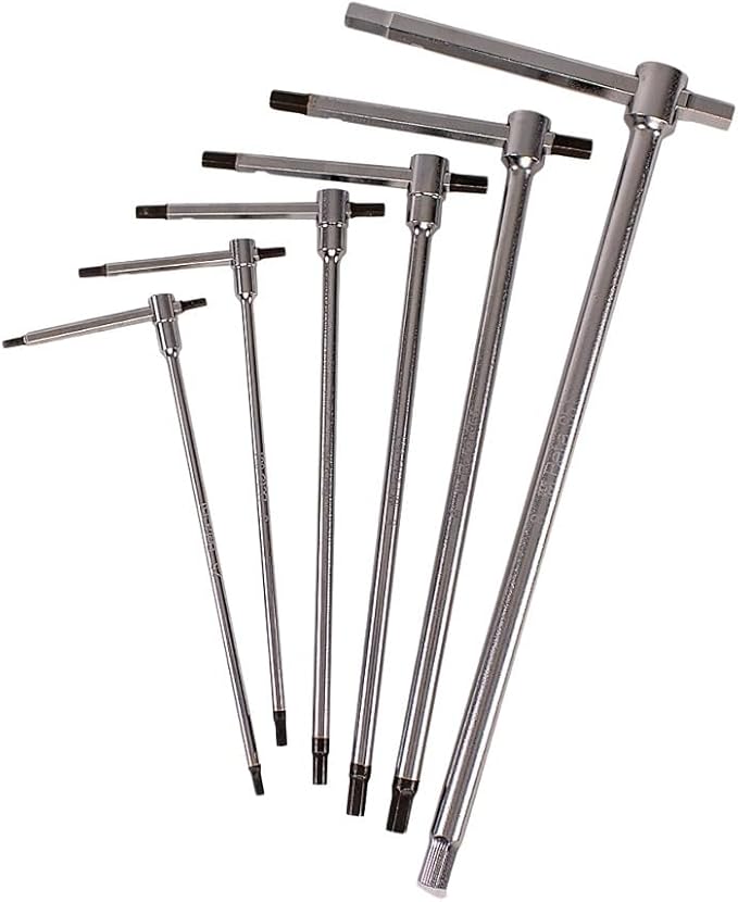 Beta 951/S6 Sliding T-Handle Hex Key Wrench Set | 6-Piece Metric Allen Wrenches (2.5mm to 8mm) | High Torque & Fast Spinning T-Handle Design | Calibrated Hex Ends | Made in Italy