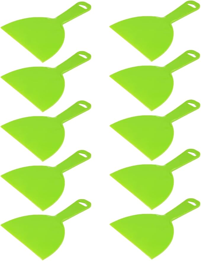 10Pcs Putty Scraper 6" Plastic Flexible Putty Knives,Large Size Pack,Disposable Spreader Flexible Plastic Paint Scraper Tool for Spackling, Taping Drywall Wall Painting (6" - 10Pack)