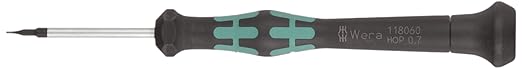 Wera 05118060003 Kraftform Micro 2054 Hexagon Electronics Precision Screwdriver, 0.7mm Head, 40mm Blade Length