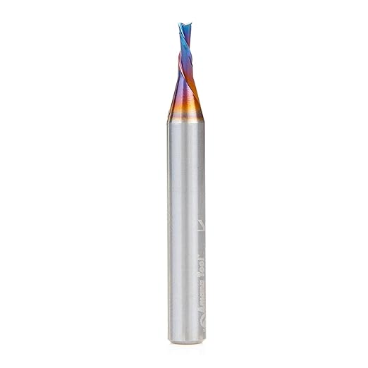 Amana Tool Solid Carbide Spektra Extreme Tool Life Spiral Plunge Router Bit Down-Cut, 46244-K, 3/32 Dia x 1/4 CH x 1/4 Shank 2 Inch L