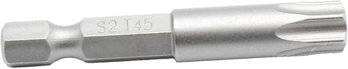 TEMO 25 pc T45 Torx Star Head Screwdriver Bit Set, S2 Steel 6 Point T-45 2 Inch Screwdriver Insert Bits