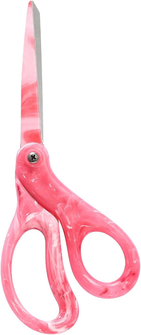 LIVINGO All Purpose Scissors - 8??Sharp Heavy Duty Fabric and Paper Shears with Gradient Pink Color Coating Stainless Steel Blade and Comfort Smooth Grip for Office Home Arts, Crafts