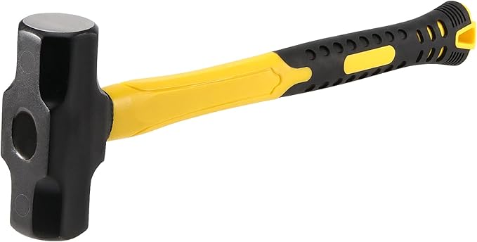 MANCHAP 2 PCS 16 Inch 4 Lbs Sledge Hammer, Mini Club Hammer with with Fiberglass Handle, 4 Pound Drilling Crack Hammer for Demolition and Construction,black yellow