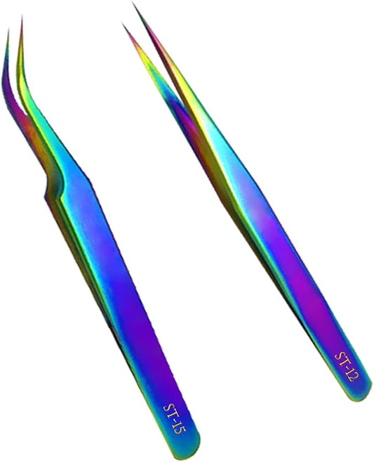 Tweezers Set, Diamond painting tools,Eyelash Extension Tweezer,Anti-Static Stainless Steel Curved of Tweezers for Diamond painting, Electronics, Laboratory Work, Jewelry-Making, Craft, Soldering