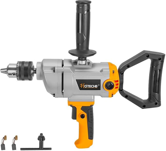 Hoteche 9.2-Amp Electric Drill, 5/8-Inch Chuck with Spade Handle & Extra Side Handle