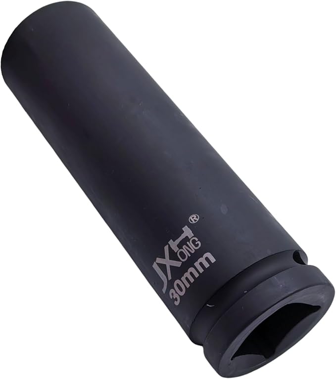 1-Inch Drive Metric Extra Deep Impact Socket, Heavy-Duty,6-Point, 6.3-Inch Long, Heat-Treated Cr-V Steel (30mm)