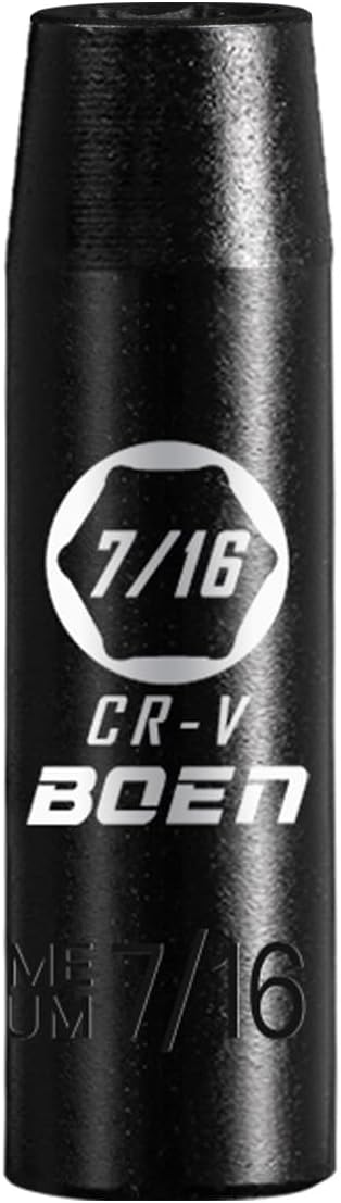 BOEN 1/2" Drive Deep Impact Socket,7/16 Inch Premium Socket,SAE,6 Point,Cr-V Steel with Laser Marking - Strong and Durable