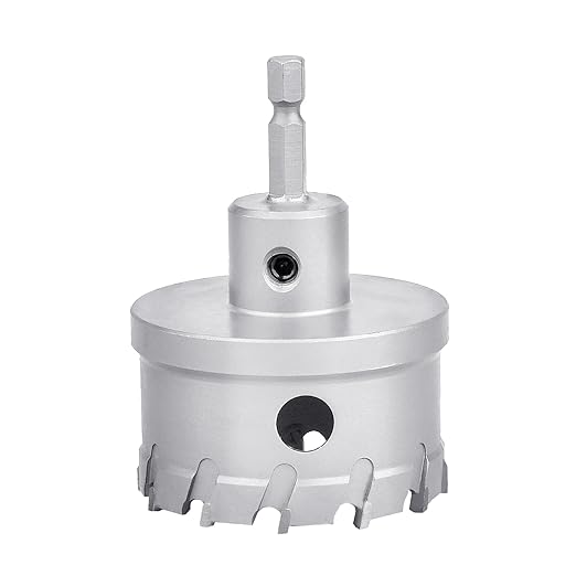 Superior Steel Carbide Hole Saw, 52mm(2-1/16 inch) with Hex Shank, Ideal for Stainless Steel, Sheet, Thick Metal and Iron