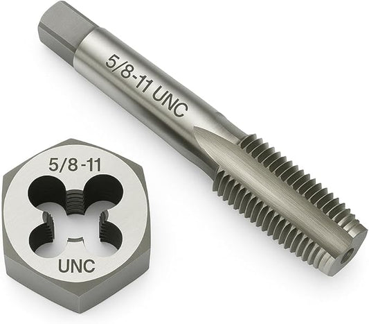 Yamesh 5/8"-11 Thread Tap and Die Set HSS Tap with GCr15 Alloy Steel Hex Die Right Hand Thread Repair Tool for Metalworking and Machinery