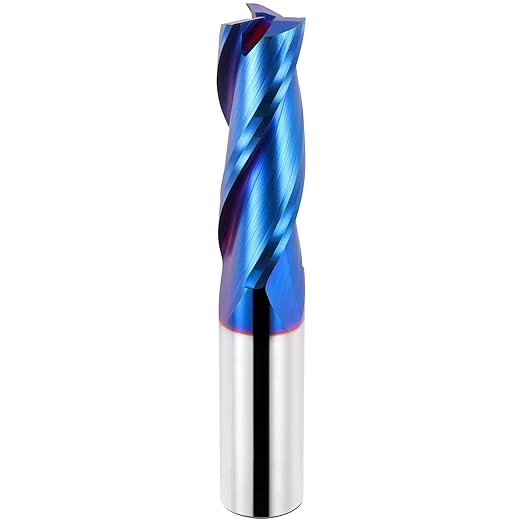 Upcut Spiral Router Bit 3-Flute with 1/2??Shank, 1/2??Cutting Diameter, 1-1/4??Cutting Length, Carbide CNC Router Bits End Mill for Wood Mortises Carving Engraving(3 Inch OVL)