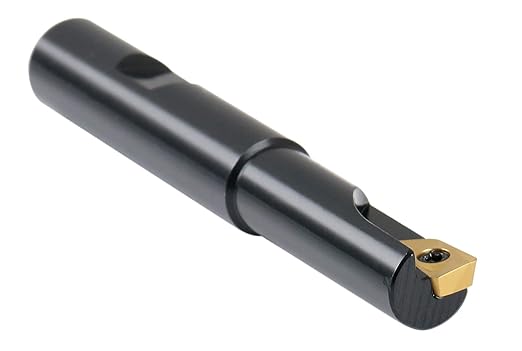 Accusize Industrial Tools 1/2'' 90 Deg Square Shoulder Indexable End Mill, 3-1/4'' Overall Length, Apkt11t3 Carbide Insert, 1 Flute, 0056-0914