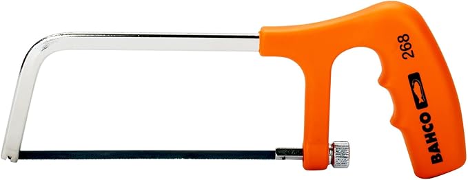 Bahco Junior Hacksaw, 6 Inch Length, Solid Steel Profile Frame, Fibreglass Reinforced Handle, Zinc Finish, Featuring 6 Inch Blade 32 Teeth Per Inch, Heavy-Duty Tool