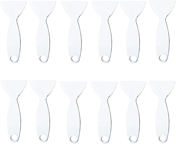 12pcs Thickened Scraper Tool Multiple Purposes Plastic Scraper Putty Knife removal shovel Tool Set (White)