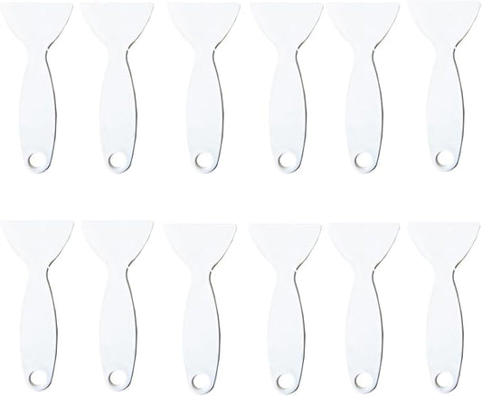 12pcs Thickened Scraper Tool Multiple Purposes Plastic Scraper Putty Knife removal shovel Tool Set (White)