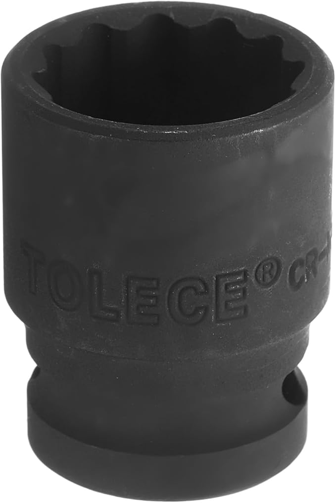 uxcell 1/2" Drive x 21mm Shallow Impact Socket 12-Point Metric CR-MO Steel Nut Impact Grade Socket for Auto Repair