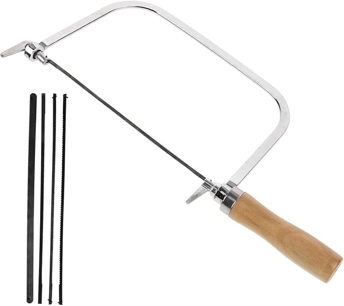 Woodworking Coping Saw with Wooden Handle Lightweight Hand Saw with Replacement Blades for Precise Cutting of PVC and Light Metals Labor Saving DIY Tool