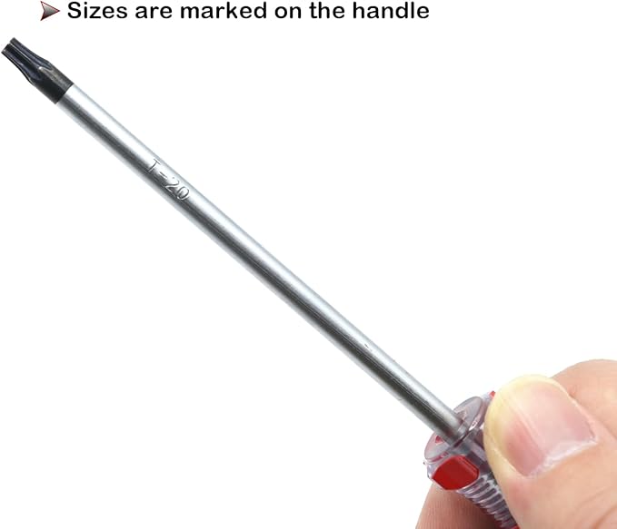 AKTOO 2PCS T20 Torx Screwdriver, 4inch Torx Driver Star Bit Screwdrivers for Computer Repairing, Automobile Tools and Home Appliances