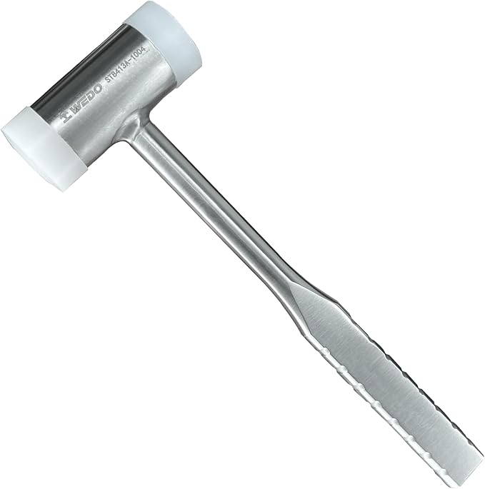 WEDO Nylon Hammer,350g(0.8lb),Dead Blow Hammer,Stainless Steel,Double-Face Mallet with Stainless Steel Flat Handle,Corrosion Resistant,Non-Recoil Hammer for Construction,Automotive,Home Decoration