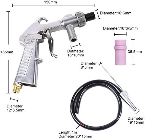 Sand Blaster Kit Blasting Sandblaster Siphon Feed Gun Nozzle Rust Remove Abrasive Sand Blasting for Sandblast Cabinets
