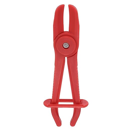 uxcell Hose Clamp Pliers, 7.3" Hose Pinch Off Pliers Plastic Straight Line Pinch Clamps Plier for 0-1.5 Inch Width Automotive Radiator Fuel Brake Gas Lines, Red