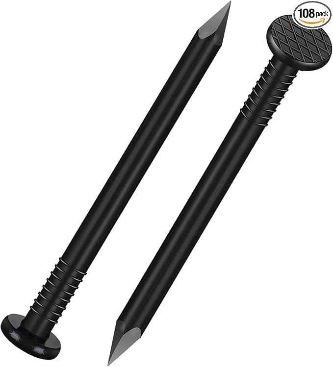 2-1/2 inch Hardware Nails, (108pcs) 1 lbs Black Nails, Nails for Hanging Pictures, Small Nails, Wall Nails, Wood Nails