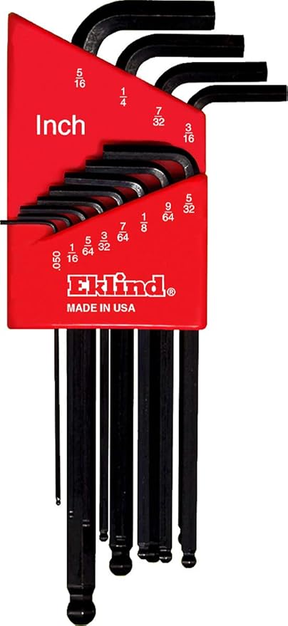 Eklind 13212 Standard 12pc Ball Hex Key Set 0.05" to 5/16" - Long