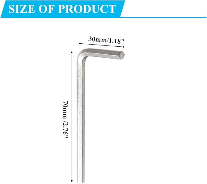 Litoexpe 10 Pieces 5/32" Hex Key Wrench, L Shape Allen Wrench, Chrome Vanadium Steel