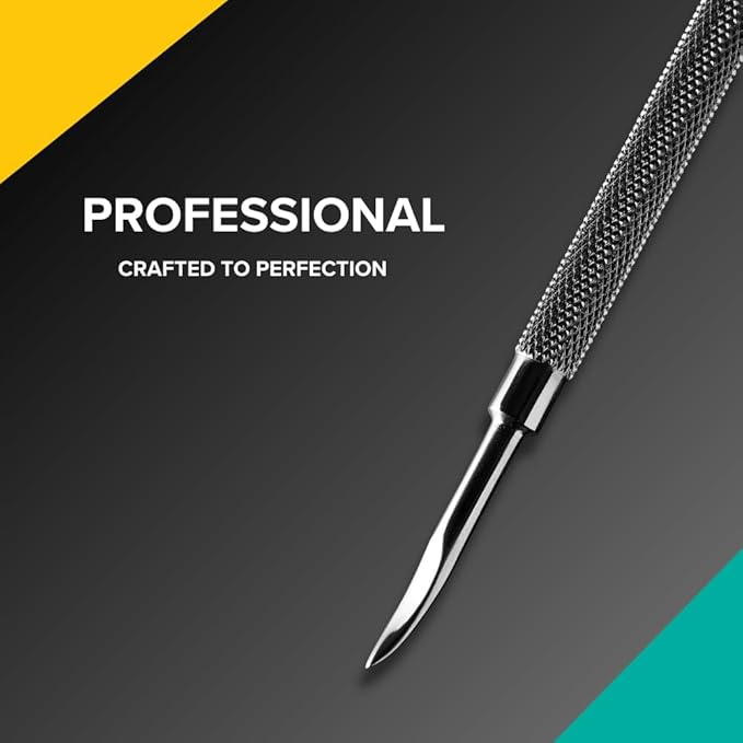 Rui Smiths Pro Cuticle Pusher with 2 Ends - Stainless Steel Manicure Tool - Style 105