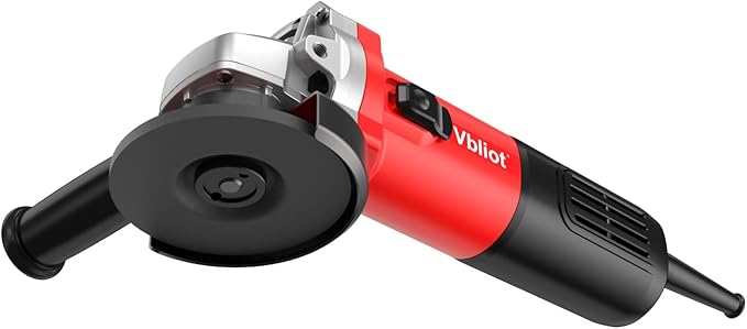 950W Angle Grinder Tool 4.5 Inch 8A Electric 12000RPM Handheld Power Grinders for Cutting and Grinding Metal Stone Wood Polishing, Red
