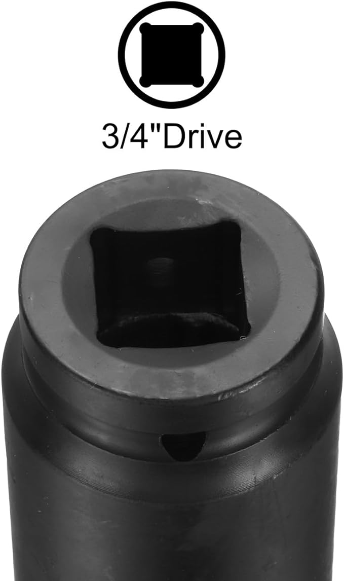 uxcell 3/4-Inch Drive 31mm 6-Point Deep Impact Socket, CR-MO Steel 78mm Length, Metric Sizes