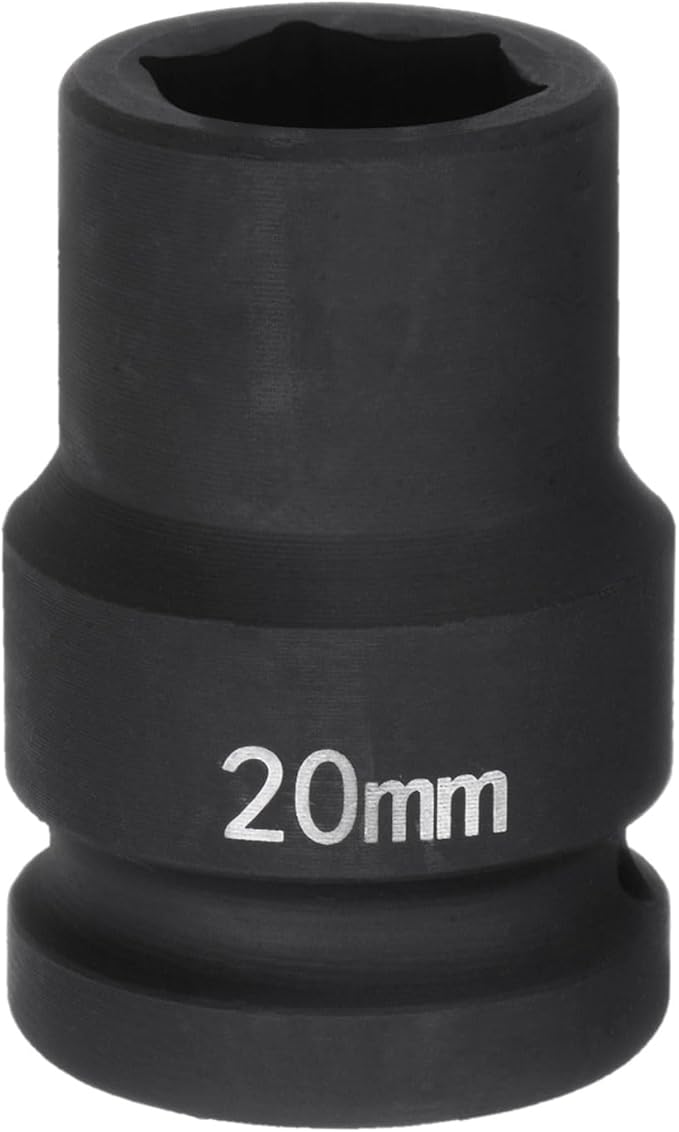 HARFINGTON 6-Point Impact Socket 3/4" Drive 20mm Metric 40Cr Alloy Steel Spindle Axle Nut Impact Socket