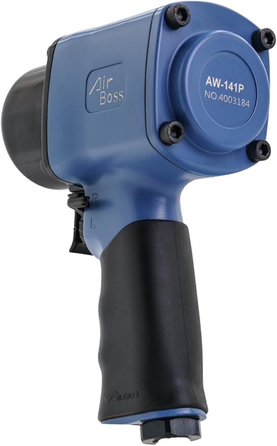 Airboss AW-141P 1/2'' High Torque Air Impact Wrench 1,620 ft-lbs Breakaway Torque, Award Winning, Ultra Performance Design Steel Motor, 5.5lbs Heavy-Duty Automotive and Industrial Applications