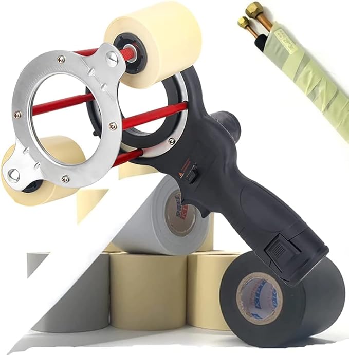 Electric Air Conditioning Tape Wrapping Machine for 7cm Pipes - Copper Pipe Taping Tool & Cable Tie Applicator for Efficient HVAC Installation and Repair