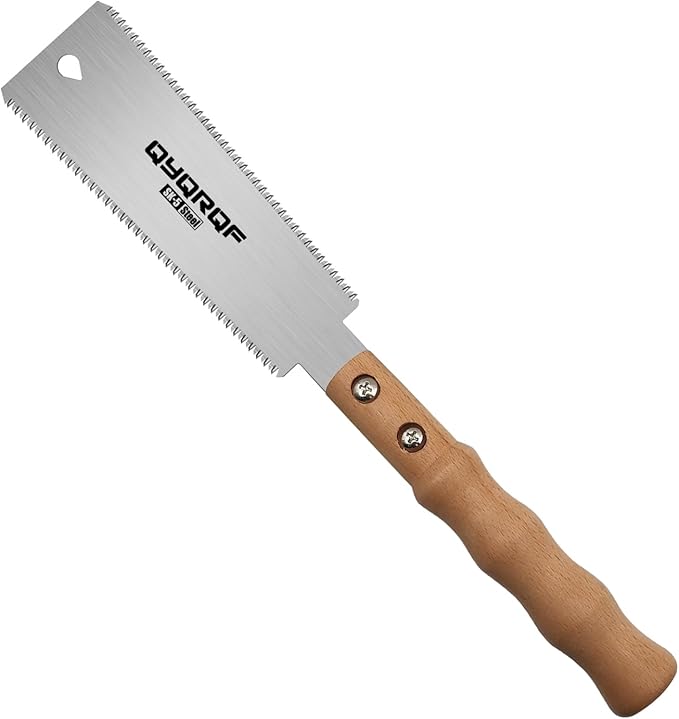 Mini Hand Saw, 6 Inch Japanese Pull Saw with Double Edges 15/17 TPI Flush Cut Saw for Woodworking DIY Projects (style B)
