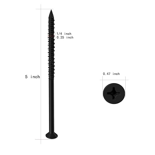 WenSilon(30 PCS) 1/4" x5 Black Concrete Screw Anchor Black Flat Head for Anchoring to Masonry, Block or Brick Stucco