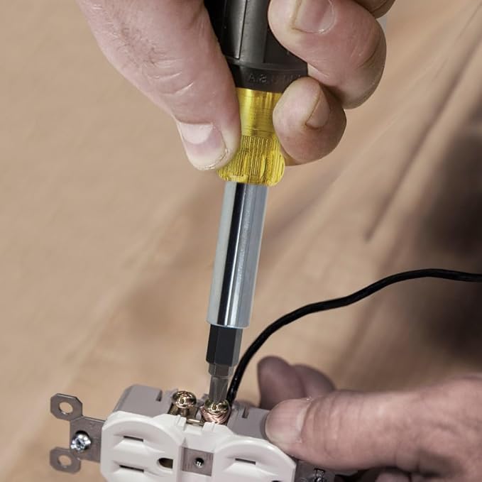 Klein Tools 32557 Multi-Bit Screwdriver/Nut Driver, Heavy Duty 10-in-1 with Interchangable Shafts and Ph, Sl, Sq, Hex Bits and Nut Drivers